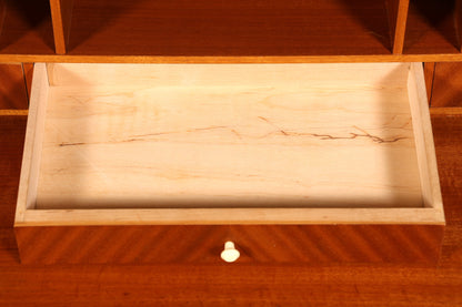 F224 Finish cm Wunderschöner Mid Century Rollladen Sekretär echt Holz Büro Schrank Vintage Schreibkommode