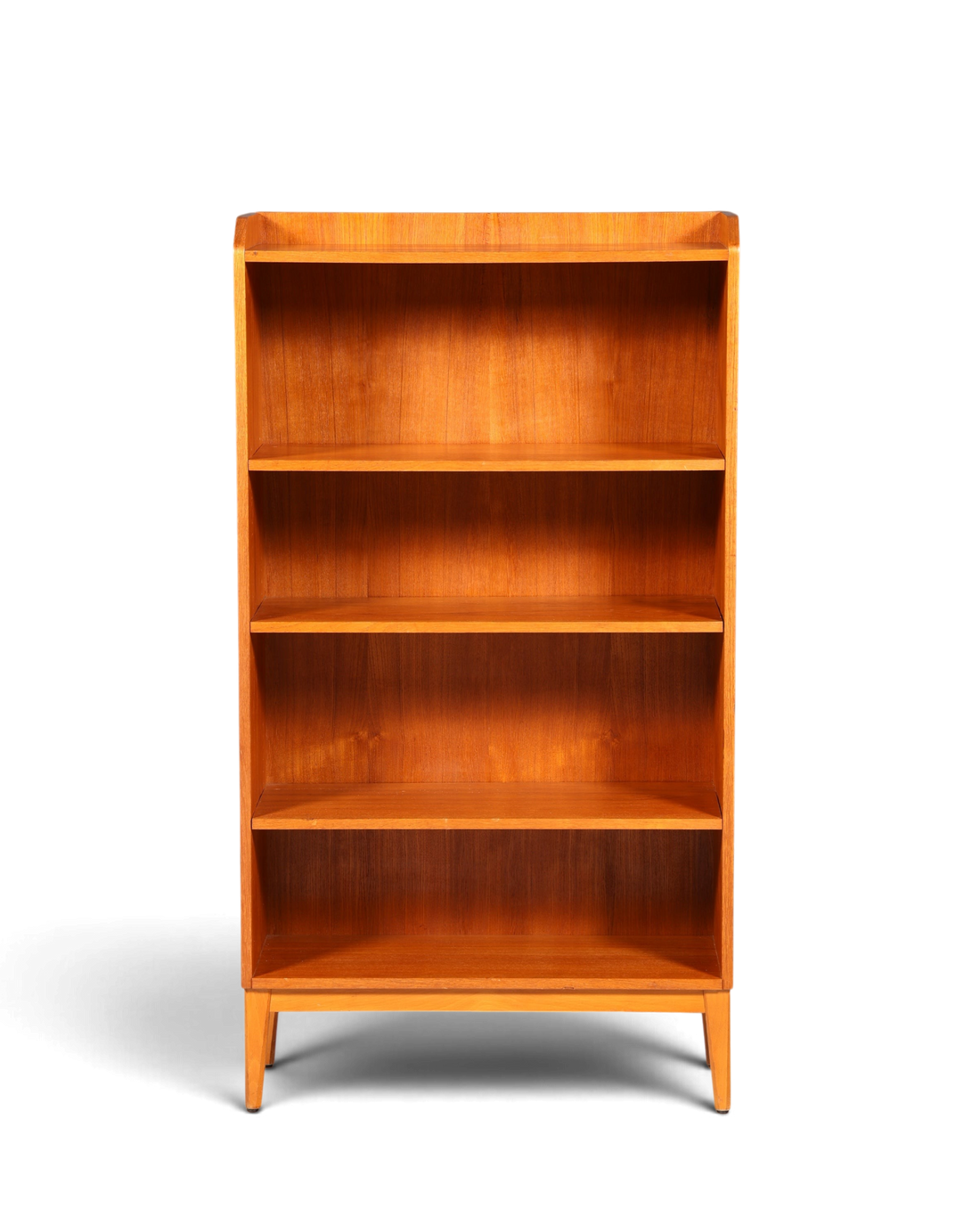 Hauptstadt Möblerei Mid Century Bücherregal aus massivem Holz mit höhenverstellbaren Einlegeböden im 60er Jahre Design