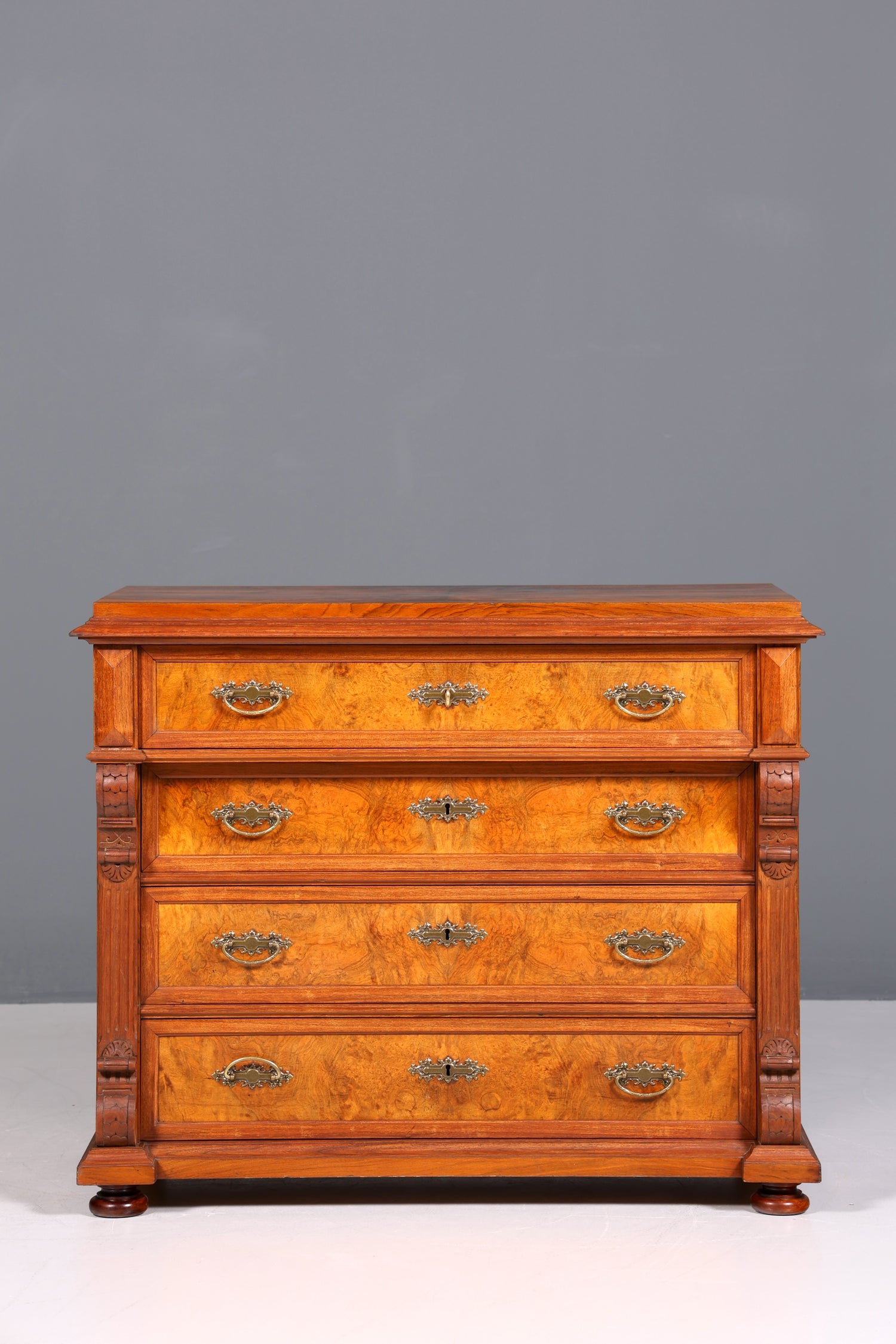 F227 Finish cm Wunderschöne Gründerzeit Kommode Jugendstil Antik Sideboard Schubladenkommode Wäschekommode