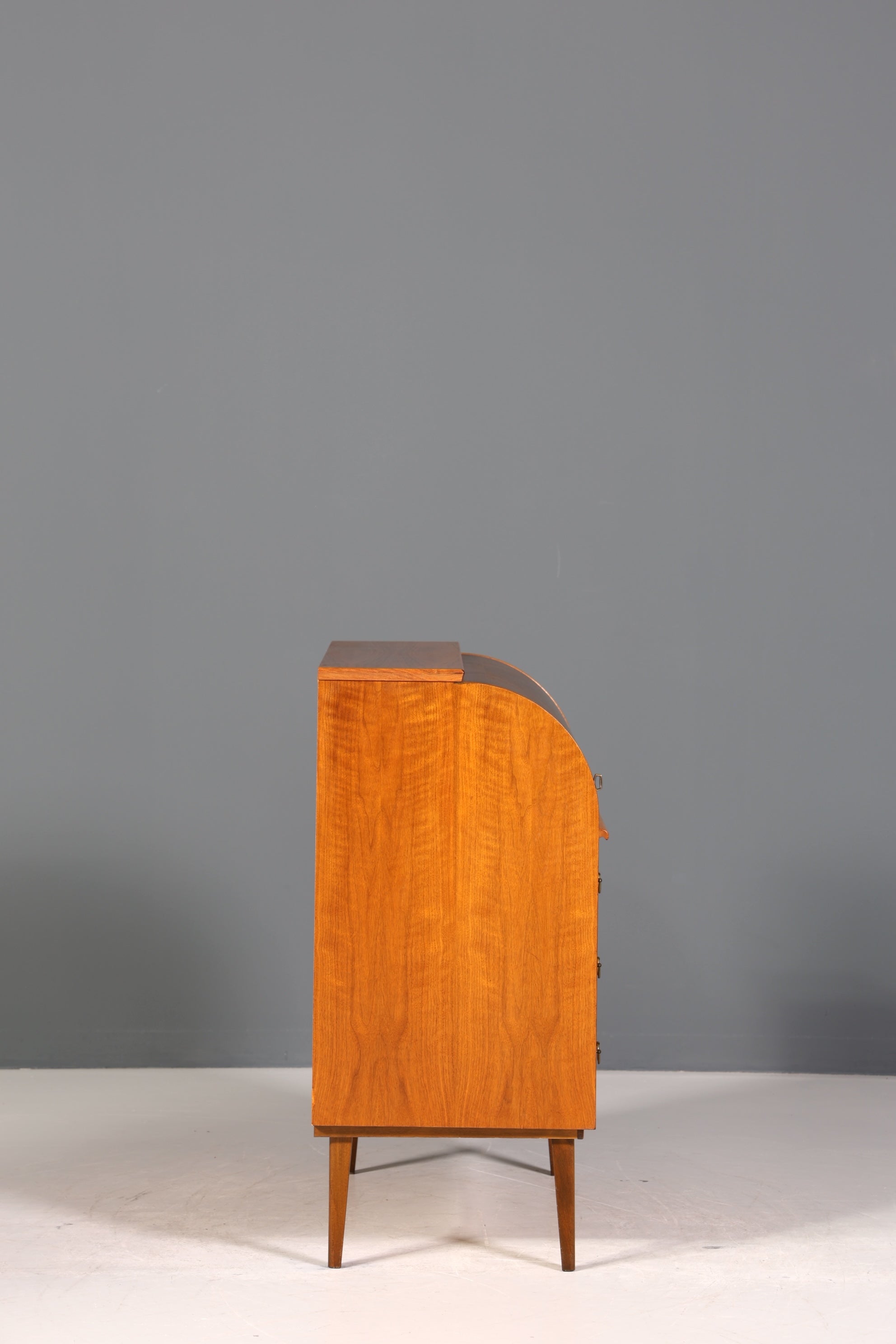 Stilvoller Mid Century Rollladen Sekretär echt Holz Büro Schrank Vintage Schreibkommode