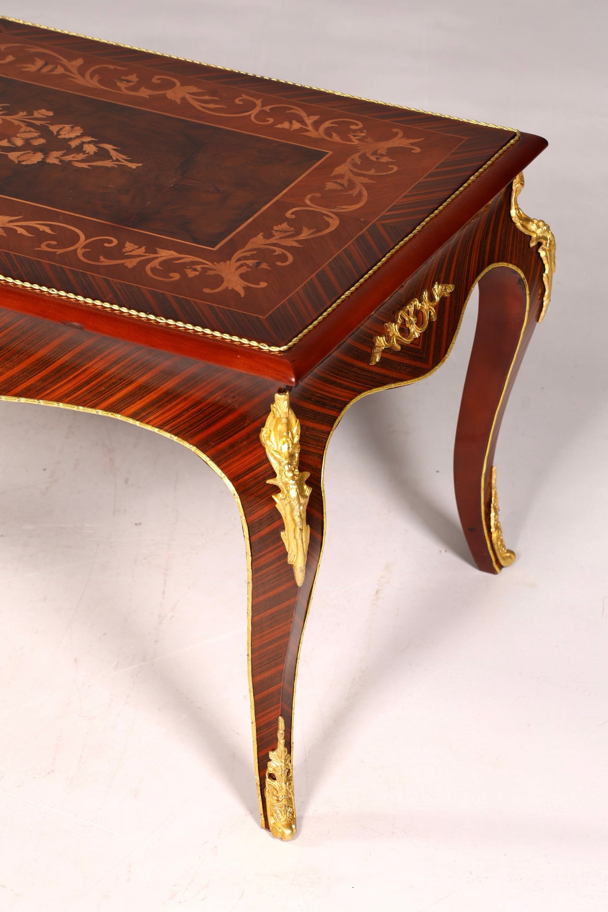Traumhafter Barock Stil Couchtisch Intarsien Antik Messing Wohnzimmer Tisch Ablage