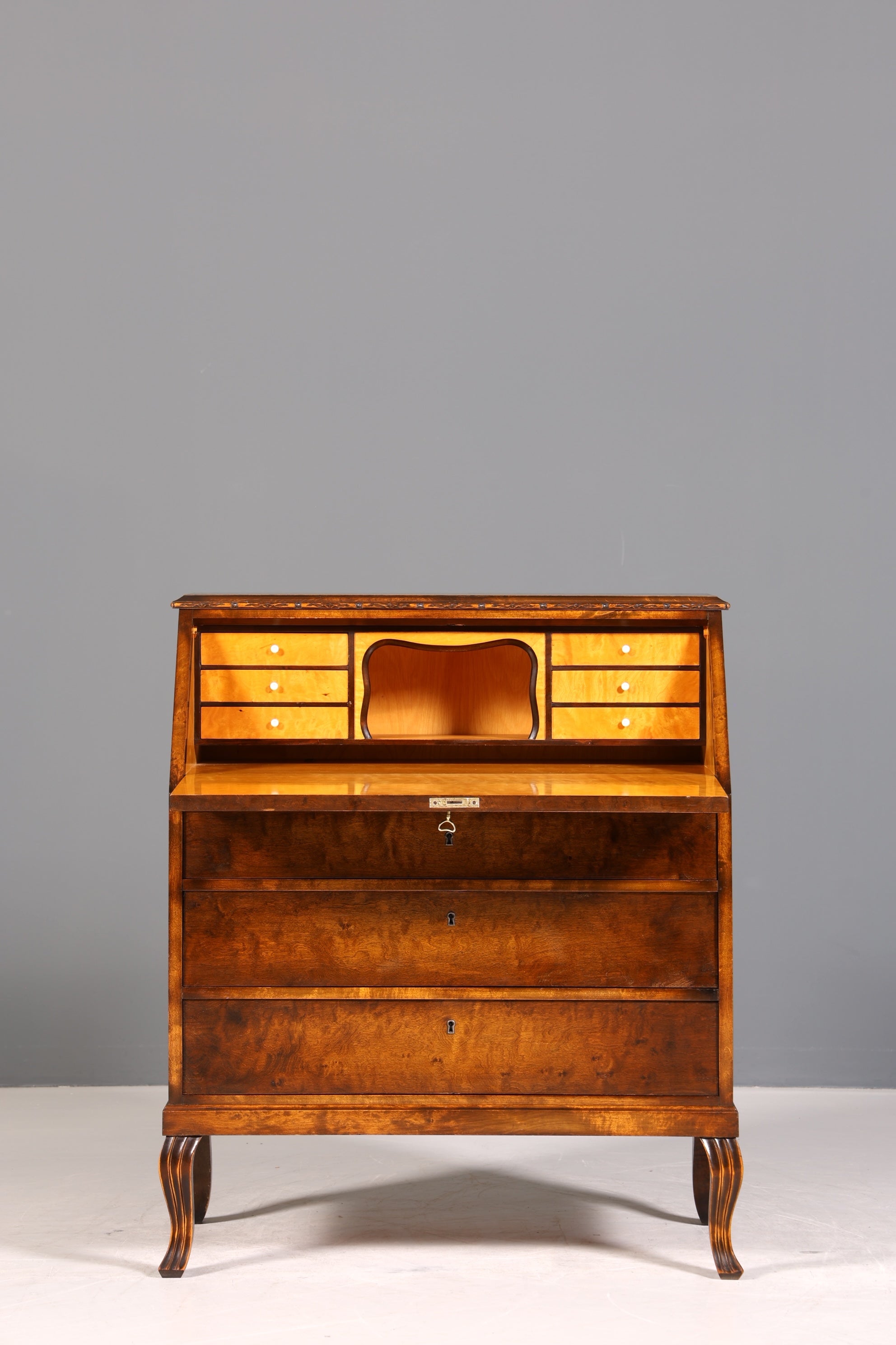 Wunderschöner Sekretär um 1930 Büro Kommode echt Holz Schreibtisch Bürokommode Office Secretary