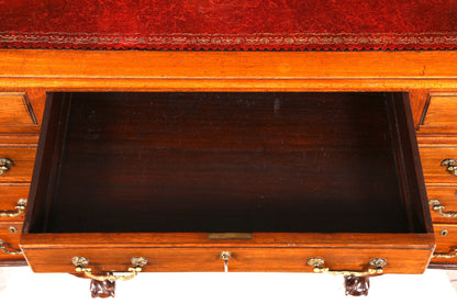 G362 Finish Wunderschöner Englischer Schreibtisch echt Lederauflage Bürotisch Antik Stil Office Desk (Kopie 2)