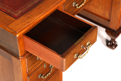 G362 Finish Wunderschöner Englischer Schreibtisch echt Lederauflage Bürotisch Antik Stil Office Desk (Kopie 2)