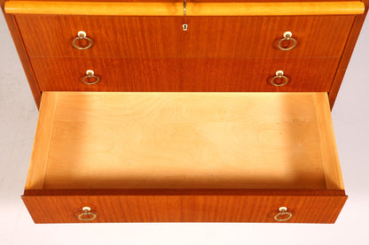 Stilvoller Mid Century Rollladen Sekretär echt Holz Büro Schrank Vintage Schreibkommode