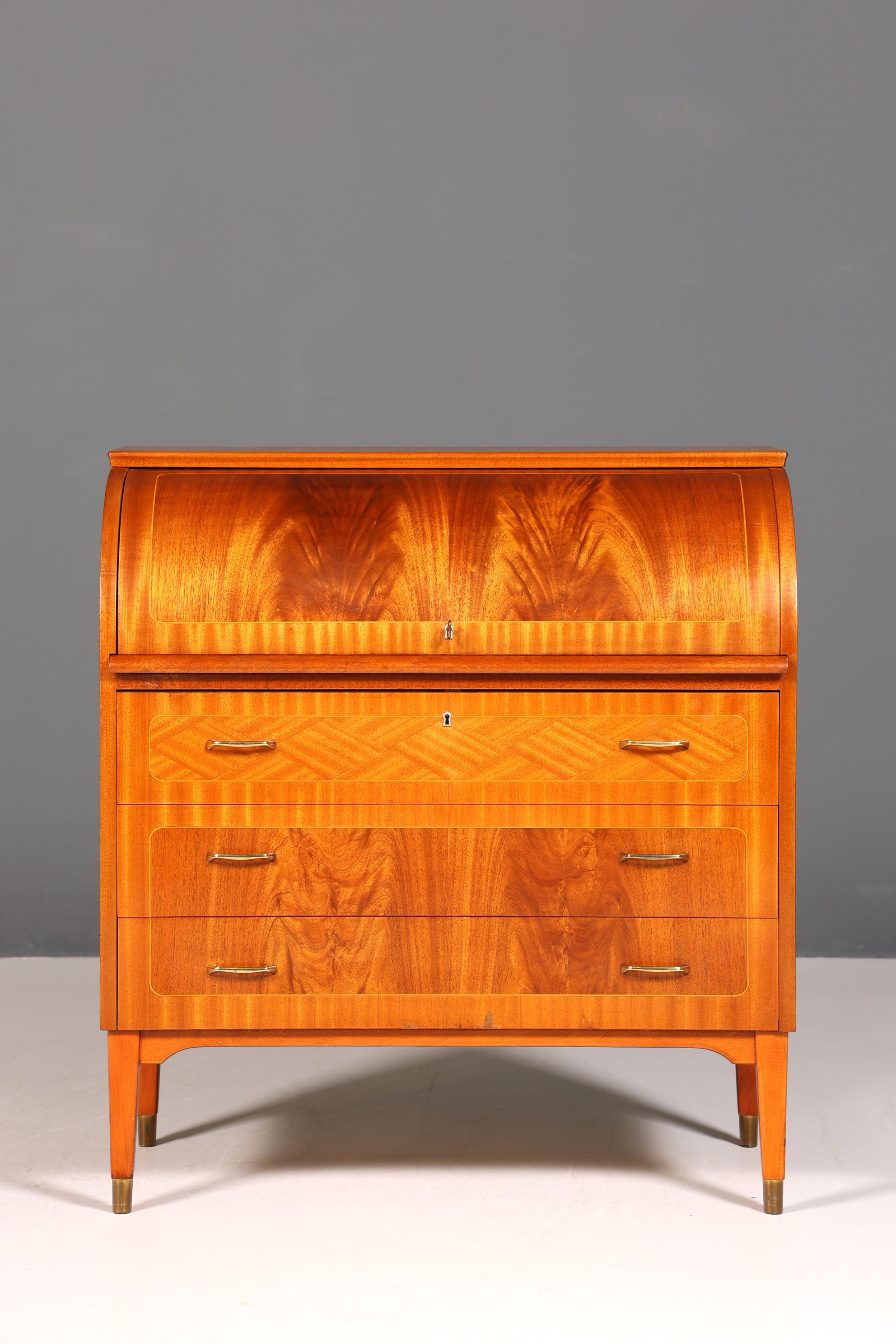 Mid Century Rollladen Sekretär von Bröderna Gustafssons Büro Schrank Schreibkommode 60s Schreibmöbel