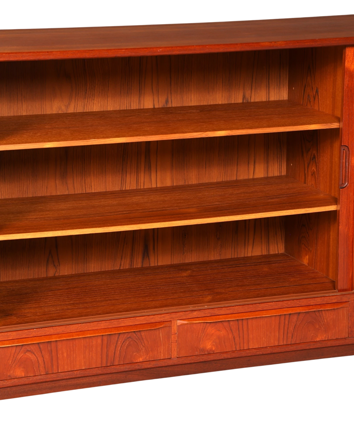 Hauptstadt Möblerei Mid Century Highboard aus massivem Holz im Danish Design mit offenen Regalfächern