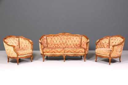 Wunderschönes Chippendale Sofa Barock Stil Couch Samt Stoff Rococo 2 Sitzer Canapé