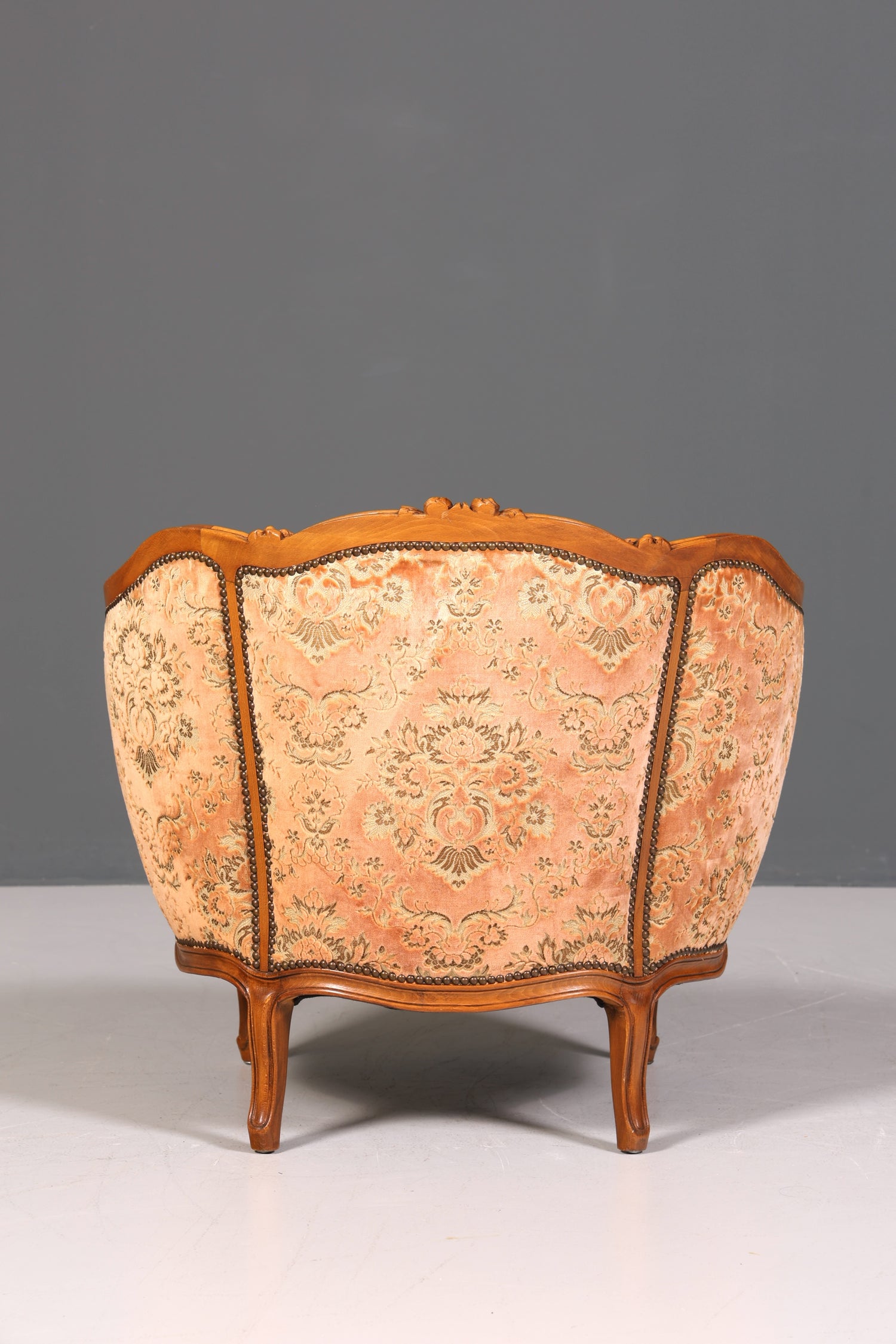 Wunderschöner Chippendale Armlehnsessel Barock Stil Sessel Armchair Samt Stoff Rococo Stil Sessel 1 von 2