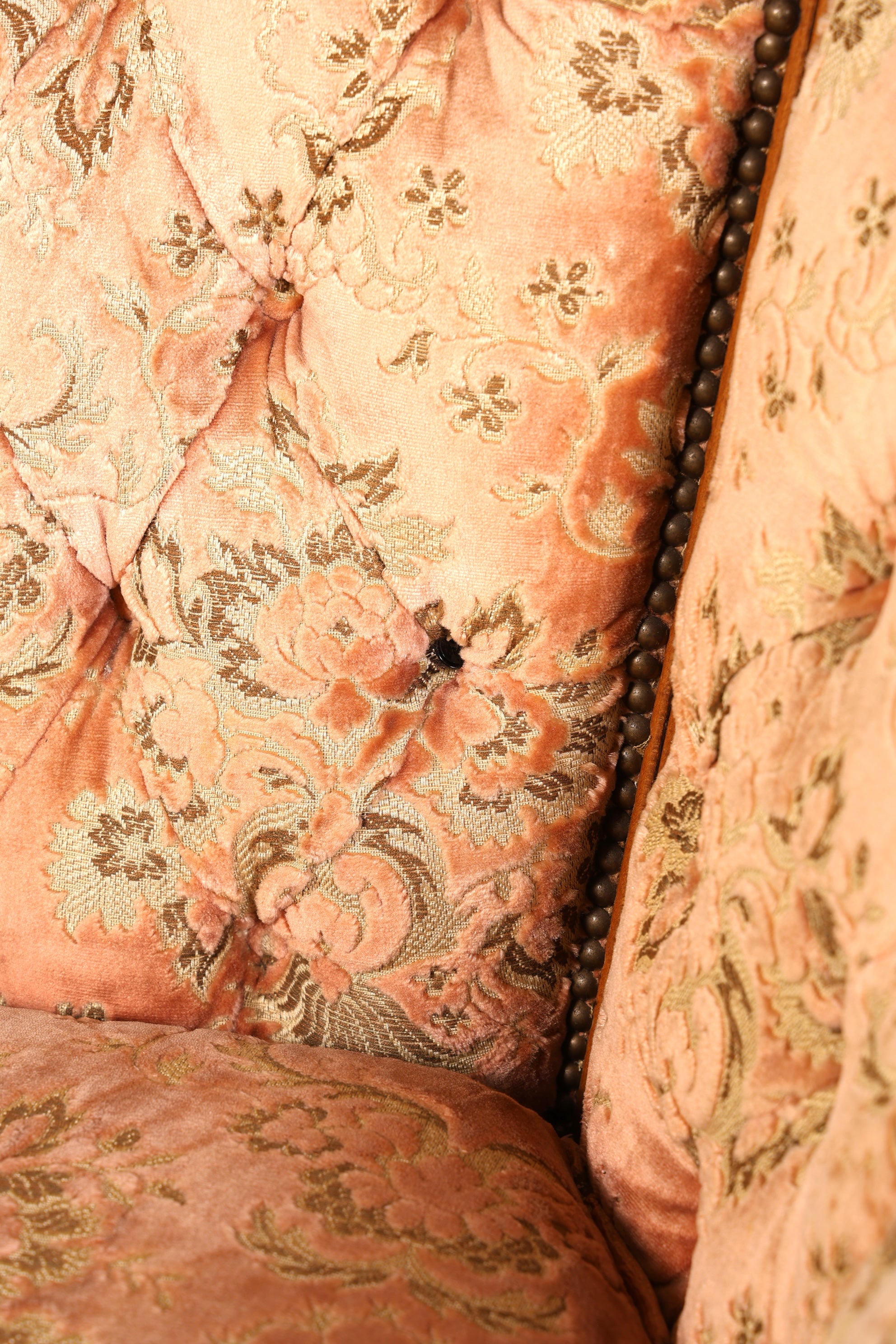 Wunderschöner Chippendale Armlehnsessel Barock Stil Sessel Armchair Samt Stoff Rococo Stil Sessel 1 von 2