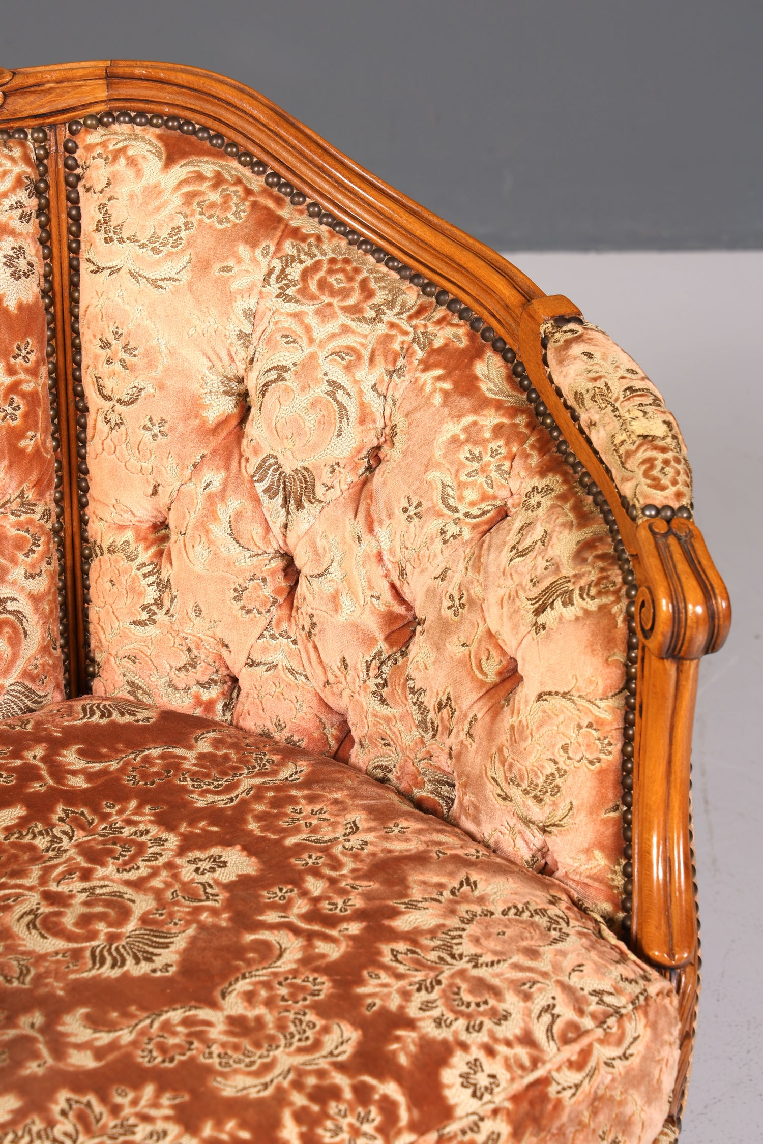 Wunderschöner Chippendale Armlehnsessel Barock Stil Sessel Armchair Samt Stoff Rococo Stil Sessel 2 von 2