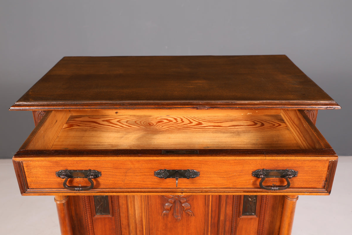 Beautiful Art Nouveau vertiko cabinet, antique cabinet, chest of drawers, circa 1900, solid wood