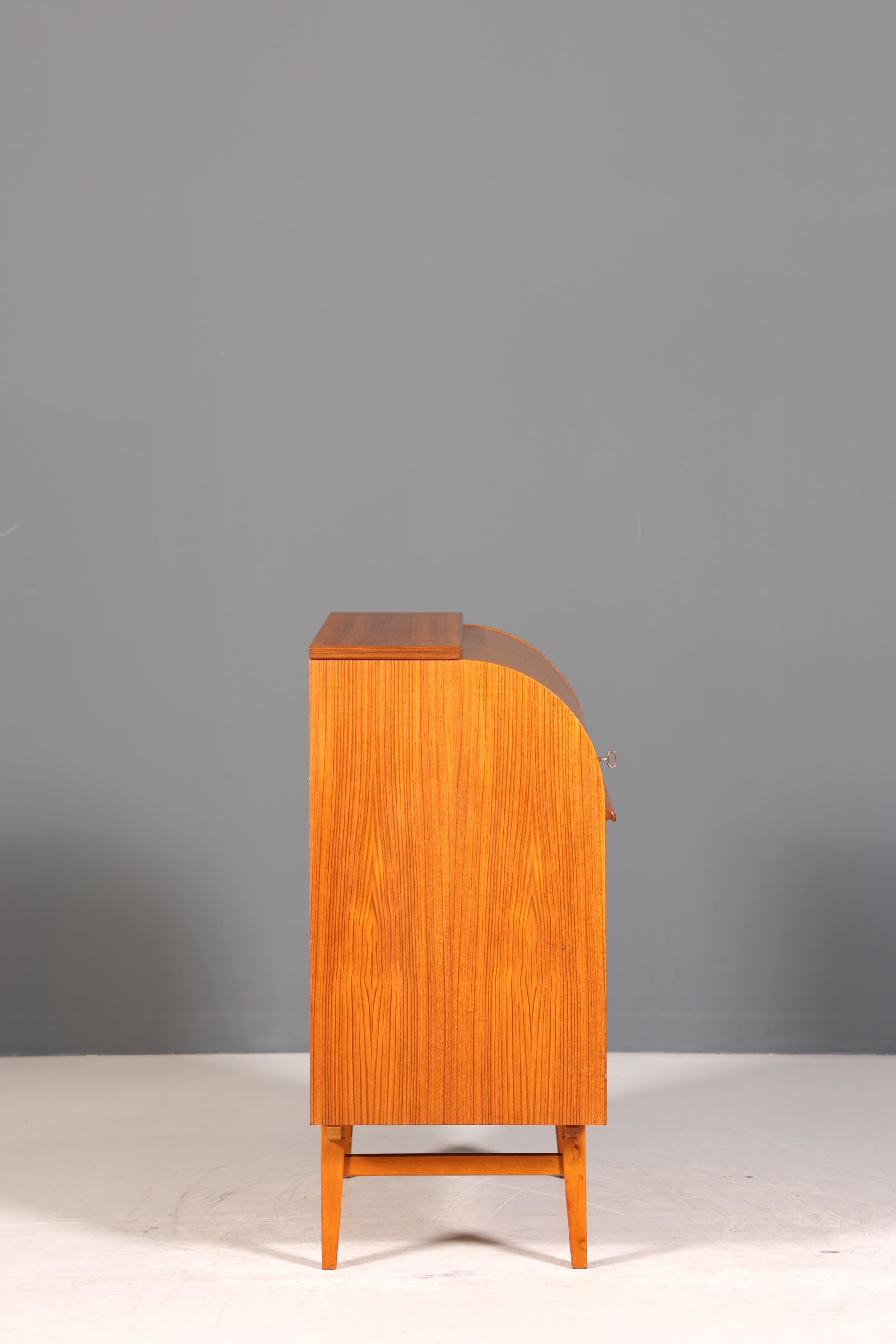 Wunderschöner Mid Century Rollladen Sekretär echt Holz Büro Schrank Vintage Schreibkommode