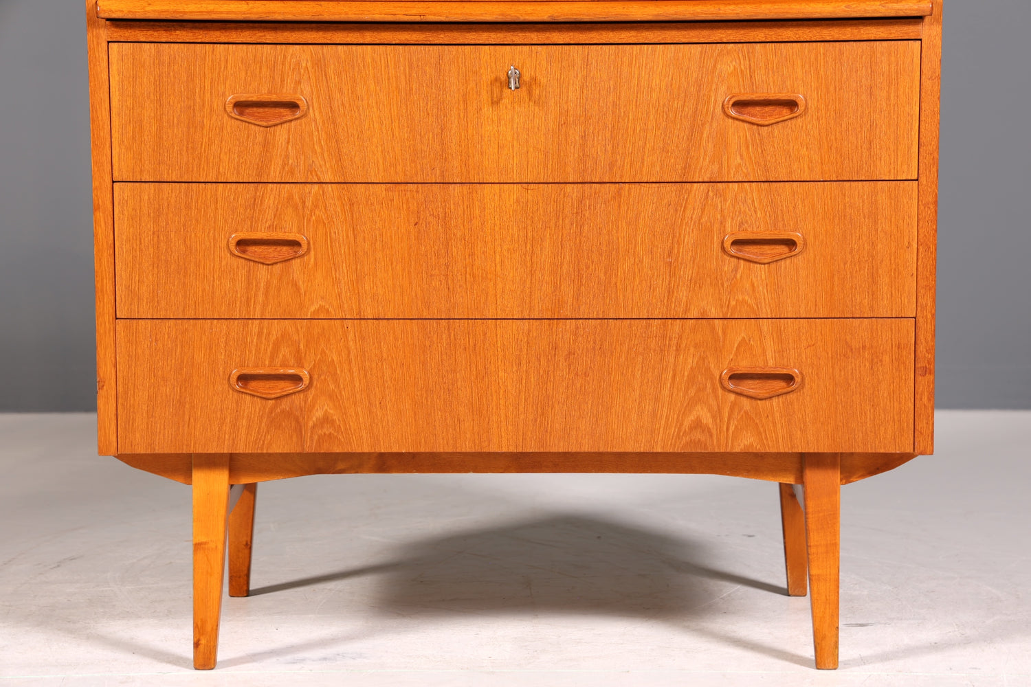 Wunderschöner Mid Century Rollladen Sekretär echt Holz Büro Schrank Vintage Schreibkommode