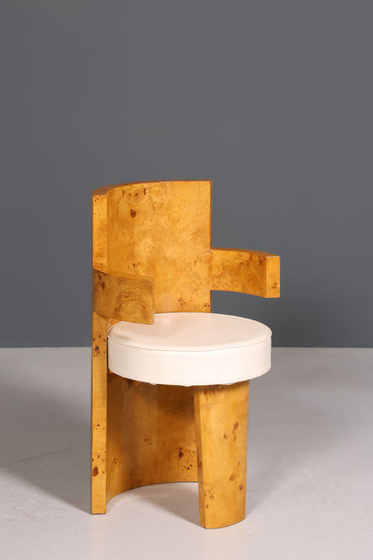 Aussergewöhnlicher Art Deco Design Stuhl Biedermeier Stil Sekretär Stuhl Birke Esszimmer Stuhl