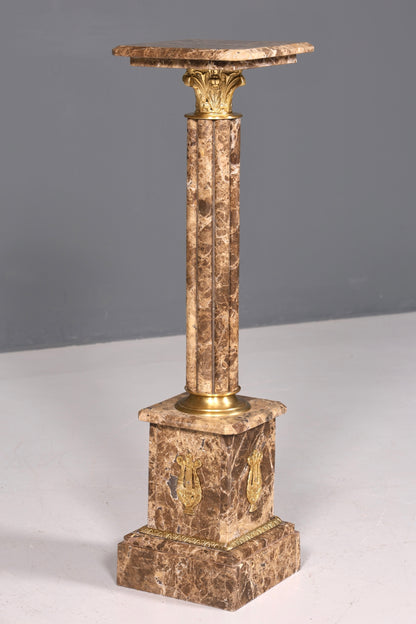 Edle Barock Stil Säule Marmor Louis XV Blumensäule Naturstein Sockel Ablage