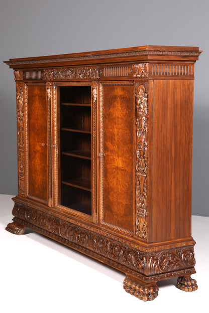 Wunderschöner Neorenaissance Bücherschrank Antik Vitrine Herrenzimmer Gründerzeit Buffet Schrank Regal Kanzlei