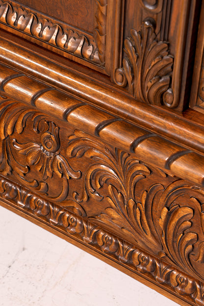 Wunderschöner Neorenaissance Bücherschrank Antik Vitrine Herrenzimmer Gründerzeit Buffet Schrank Regal Kanzlei