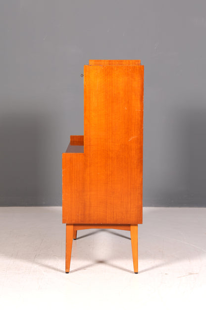 Schlichter Mid Century Sekretär Teak Vintage Schreibmöbel Kommode Office Secretary Retro 60er Schreibsekretär Skandinavisch