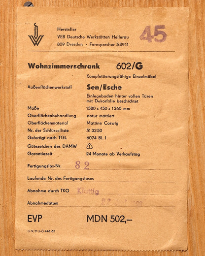 Wunderschöne Original Hellerau Mid Century Vitrine Schrank Franz Ehrlich 602 Kommode Bücherregal