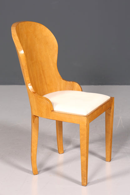 4x Stilvolle Art Deco Design Stühle Biedermeier Stil Stuhlset Birke Esszimmer Stühle Stuhl Set