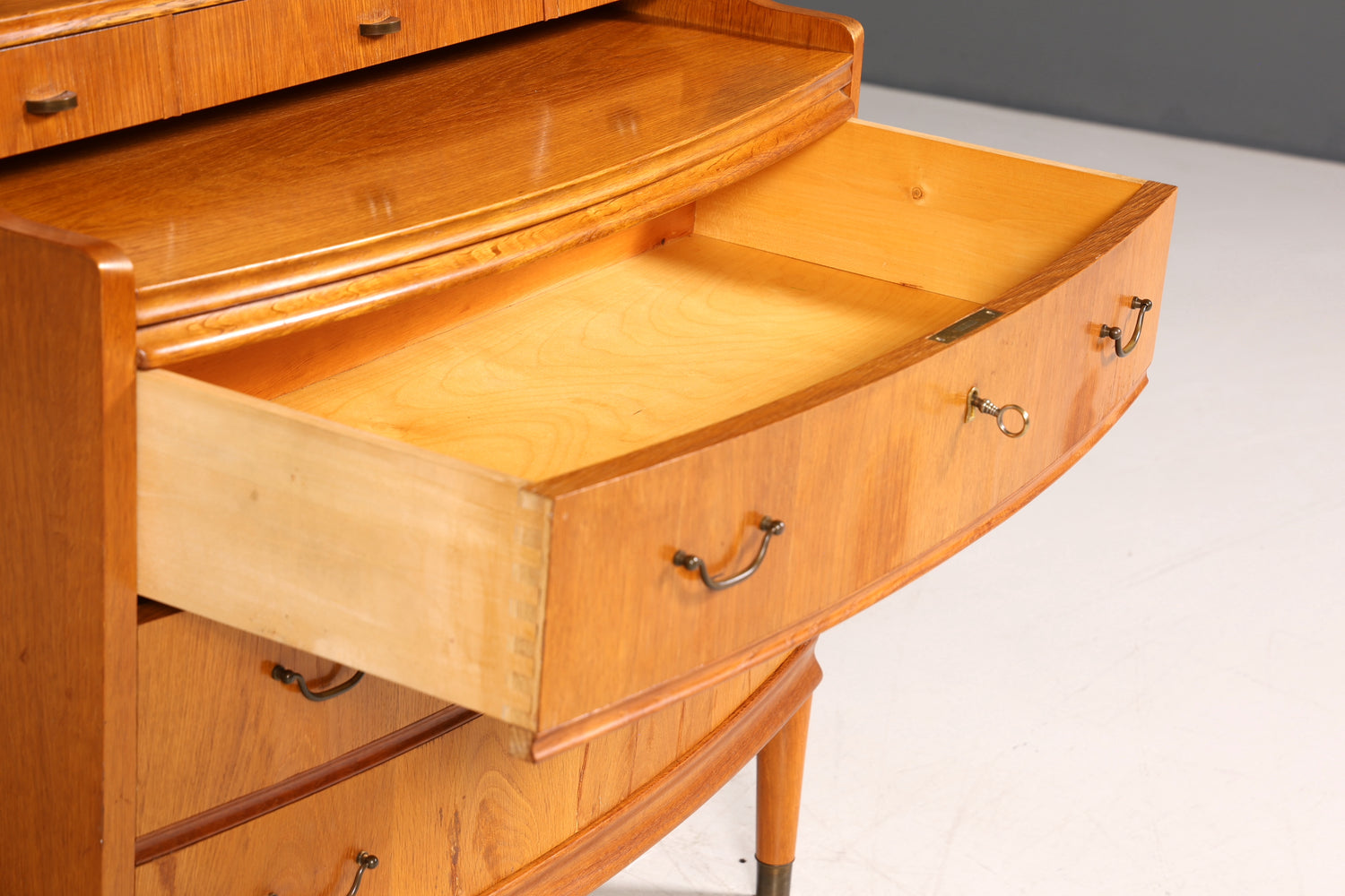 Traumhafter Mid Century Sekretär Büro Kommode echt Holz Schreibkommode Schrank