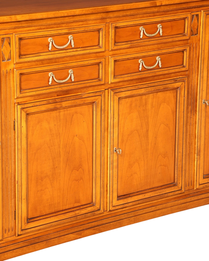 Hauptstadt Möblerei Selva Sideboard Villa Borghese aus massivem Holz im antiken Stil mit Messinggriffen
