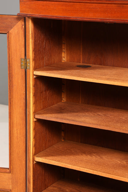 Traumhafte Jugendstil Vitrine Antike Holz Bücherschrank Eiche Gründerzeit Antik Schrank Geschirrschrank