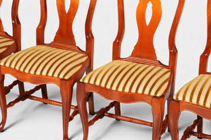 4x Wunderschöne Chippendale Stühle Barock Stil Stuhlset Polsterstuhl Set Englisch Küchenstühle Esszimmer Stühle