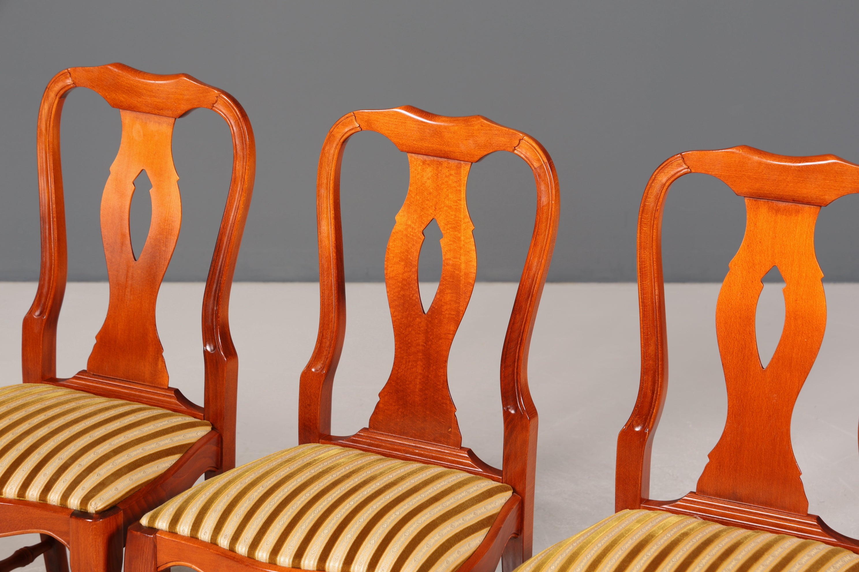 4x Wunderschöne Chippendale Stühle Barock Stil Stuhlset Polsterstuhl Set Englisch Küchenstühle Esszimmer Stühle