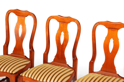 4x Wunderschöne Chippendale Stühle Barock Stil Stuhlset Polsterstuhl Set Englisch Küchenstühle Esszimmer Stühle
