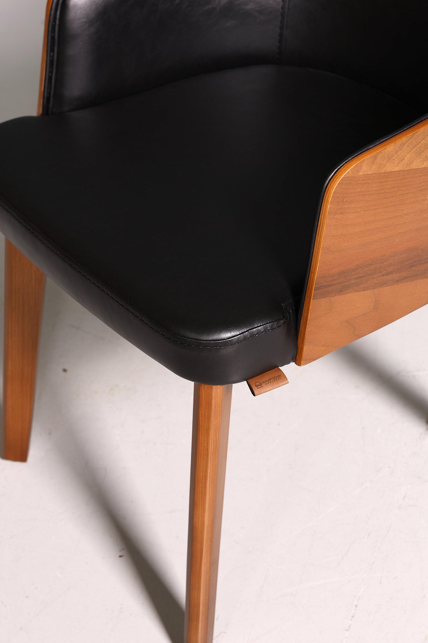 Edler Armlehnstuhl &quot;Paolo- Black&quot; Nussbaum Esszimmerstuhl Küchenstuhl schwarzer Sekretär Stuhl