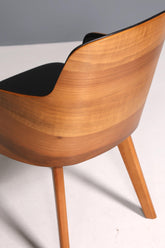 Edler Armlehnstuhl "Paolo- Black" Nussbaum Esszimmerstuhl Küchenstuhl schwarzer Sekretär Stuhl