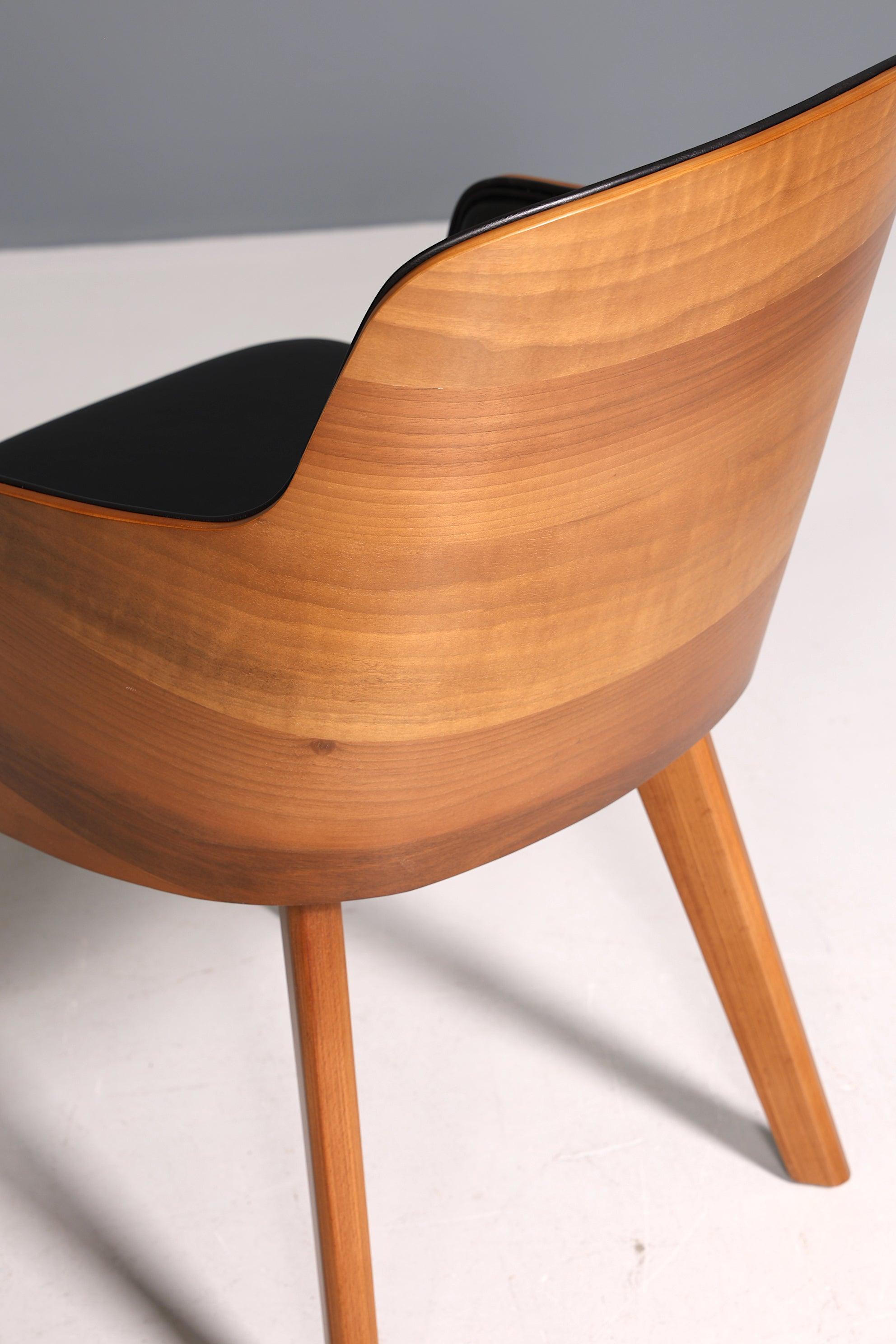 Edler Armlehnstuhl &quot;Paolo- Black&quot; Nussbaum Esszimmerstuhl Küchenstuhl schwarzer Sekretär Stuhl