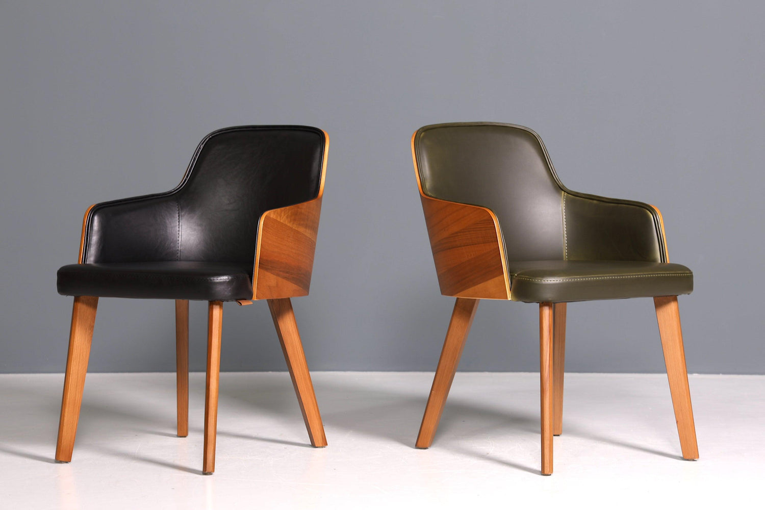 Edler Armlehnstuhl &quot;Paolo- Black&quot; Nussbaum Esszimmerstuhl Küchenstuhl schwarzer Sekretär Stuhl