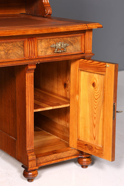 Traumhafter Gründerzeit Schreibtisch mit Aufsatz Jugendstil Bürotisch echt Holz Antik Office Desk