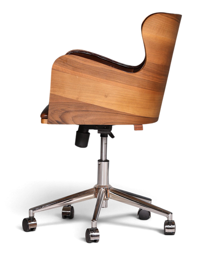 Chesterfield Büro Armlehnstuhl "Leon-Office" Nussbaum braun