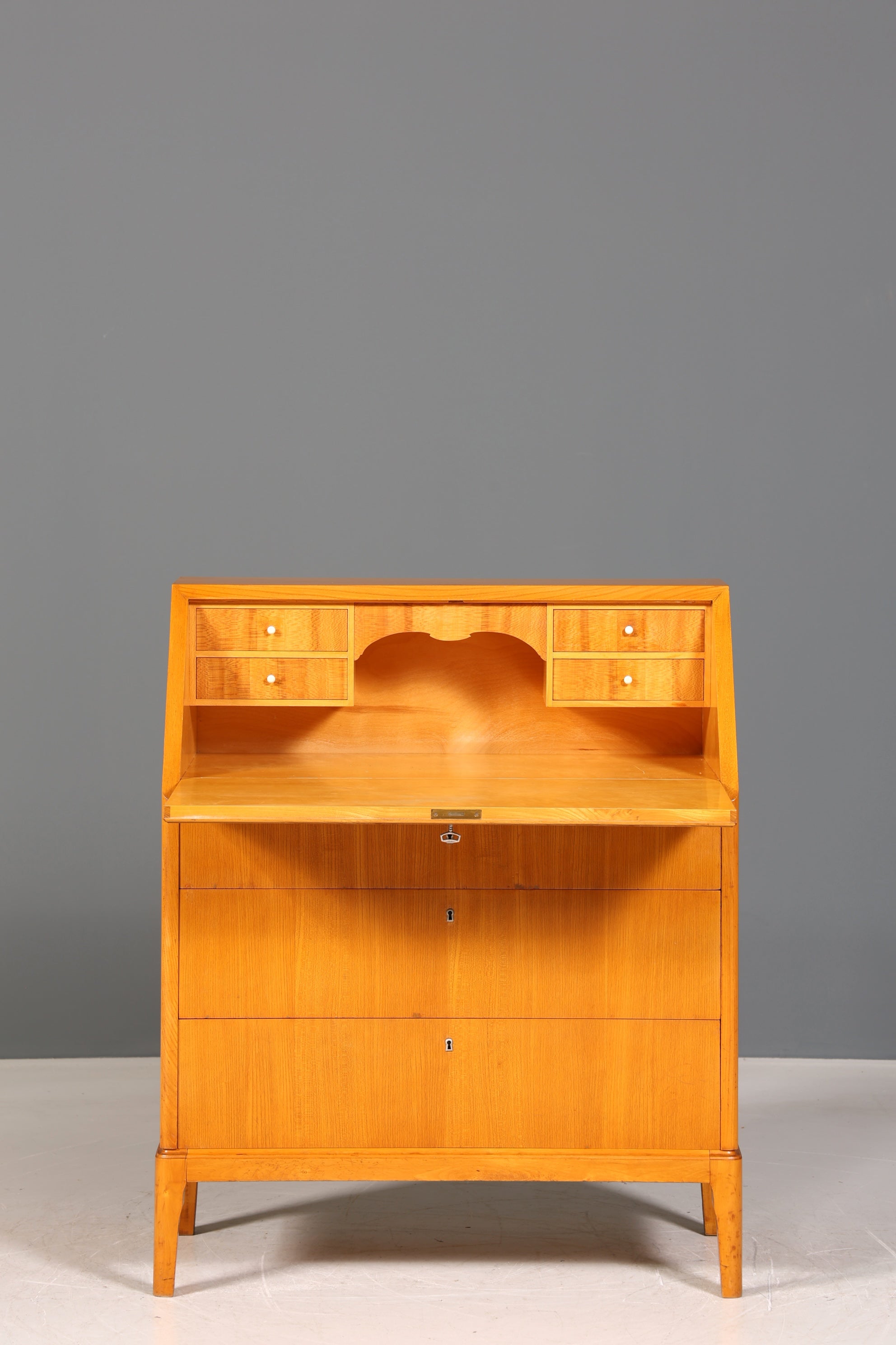 Schlichter Sekretär im Biedermeier Stil um 1930 echt Holz Schreibmöbel Kommode