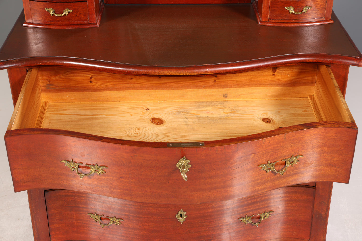 Wunderschöne Englische Kommode mit Spiegelaufsatz Barock Stil Frisierkommode Holz Schrank Flurschrank