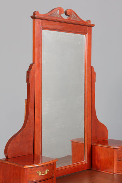 Wunderschöne Englische Kommode mit Spiegelaufsatz Barock Stil Frisierkommode Holz Schrank Flurschrank