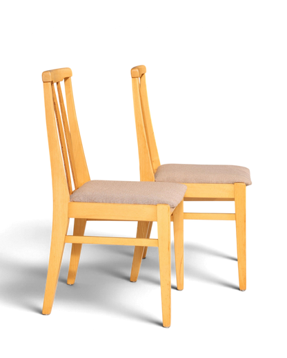2x Schlichte Mid Century Stühle Retro Stuhlset Danish Design Küchenstühle Esszimmer Stühle