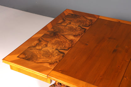 Traumhafter XXL Gründerzeit Tisch Kulissentisch ausziehbarer Louis Philippe Esstisch Wurzelholz Antik