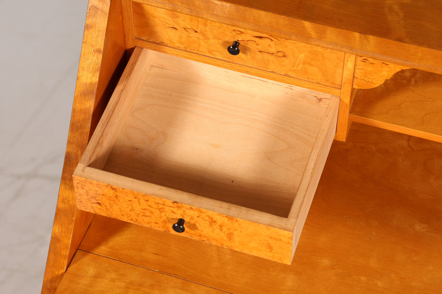 Schlichter Mid Century Sekretär Vintage Schreibmöbel echt Holz Kommode Office Secretary