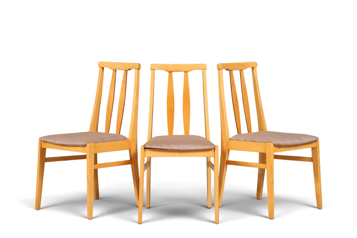 2x Schlichte Mid Century Stühle Retro Stuhlset Danish Design Küchenstühle Esszimmer Stühle