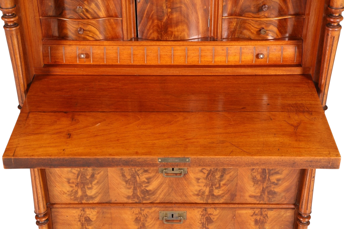 Stilvoller Gründerzeit Sekretär Vertiko Highboard Louis Philippe Kommode Schrank um 1880