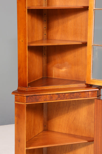 Wunderschöne Englische Eckvitrine Antik 60s Schrank Eckschrank Glasvitrine Vitrine
