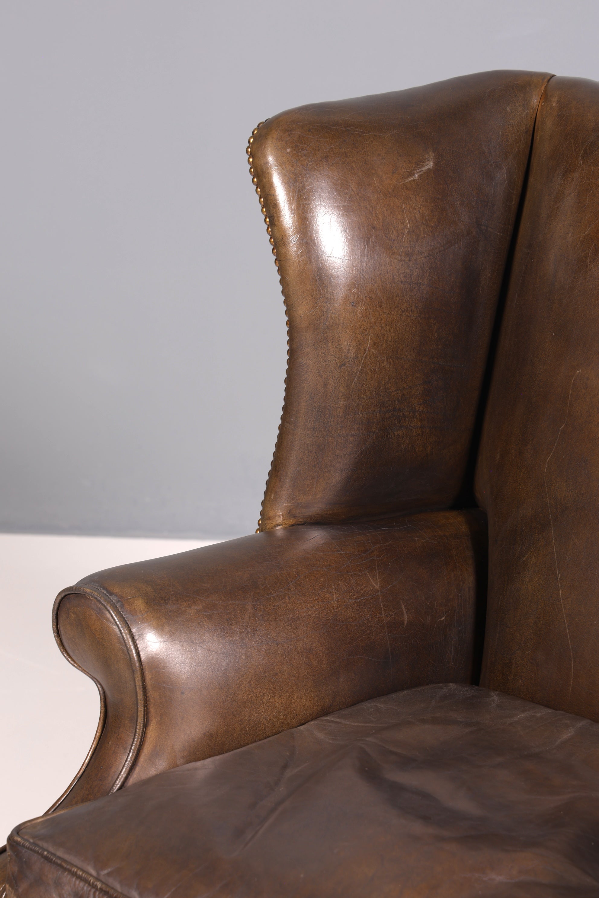 Wunderschöner Englischer Ohrenbacken Sessel braun Englisch Leder Herrensessel UK Armlehnsessel