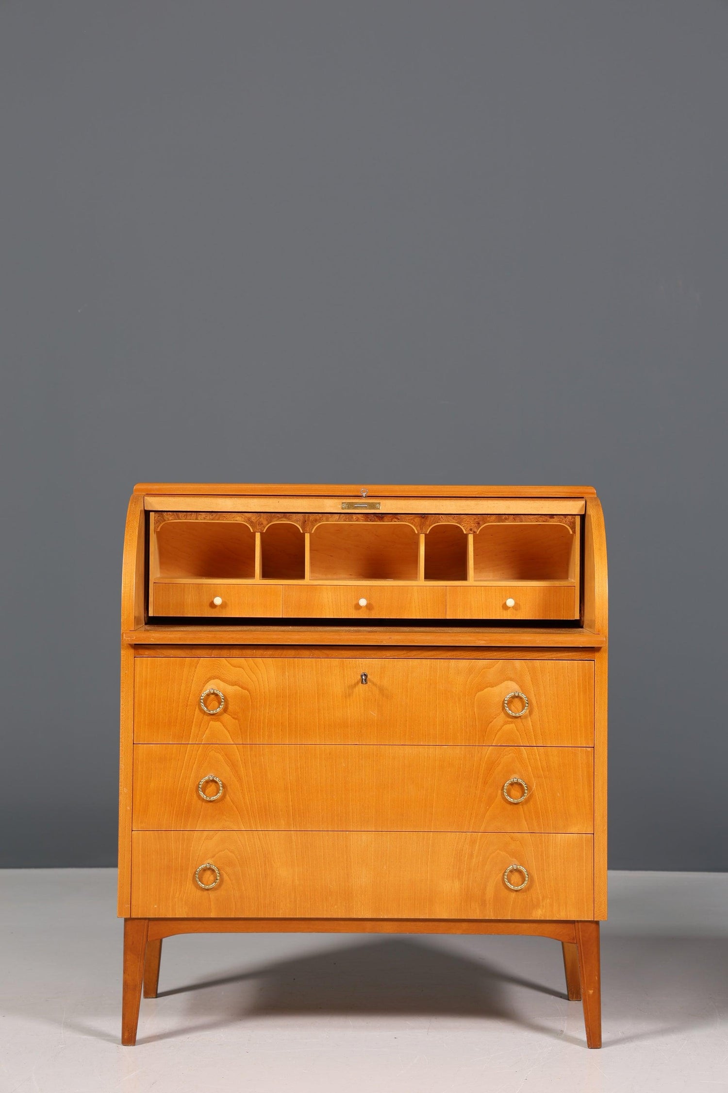 Stilvoller Mid Century Rollladen Sekretär Danish Design Retro Büro Schrank Vintage Büro Kommode