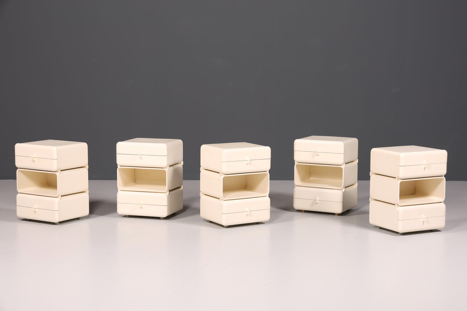 Seltene Mid Century Kommode Space Age Module Nachttisch Design Frankreich Vintage Schubladenkommode 3 von 5