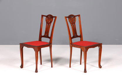 Wunderschöner Jugendstil Stuhl Sekretär Stuhl Englisch Antik Küchenstuhl um 1900 1 von 2